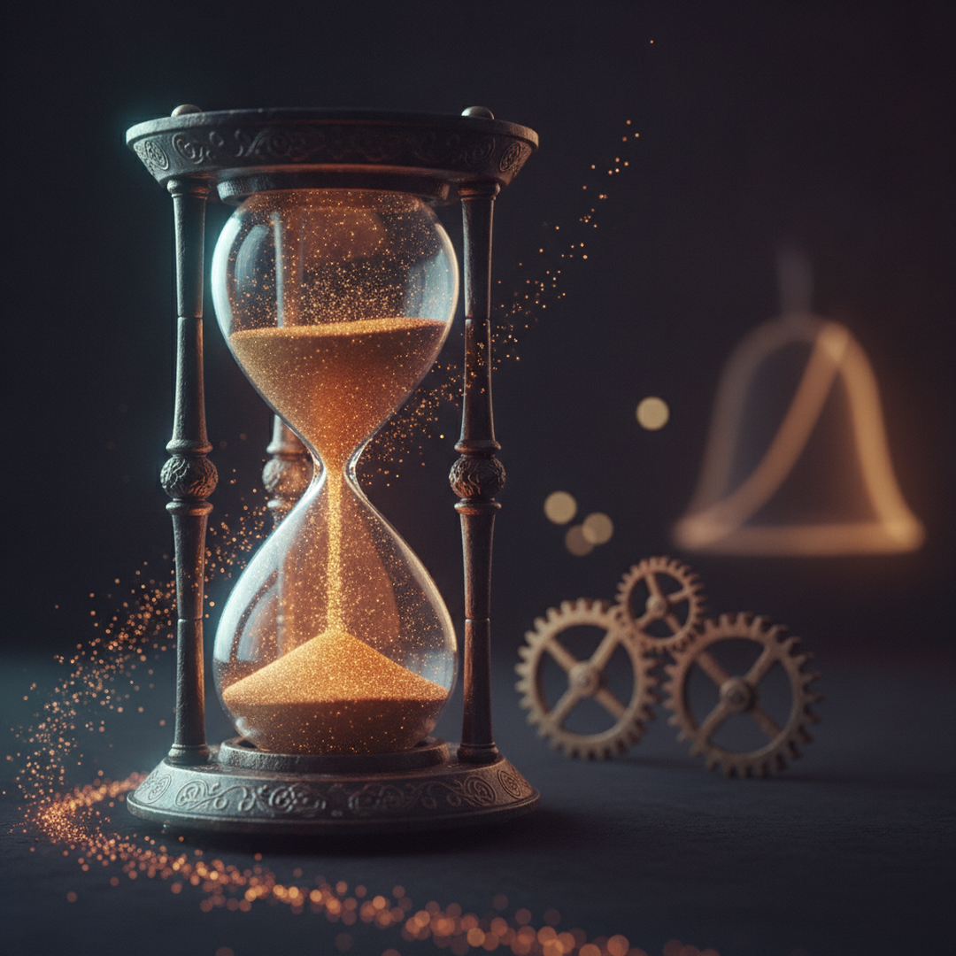 Editorial cinematic illustration on probability and statistics, gold light on dark background