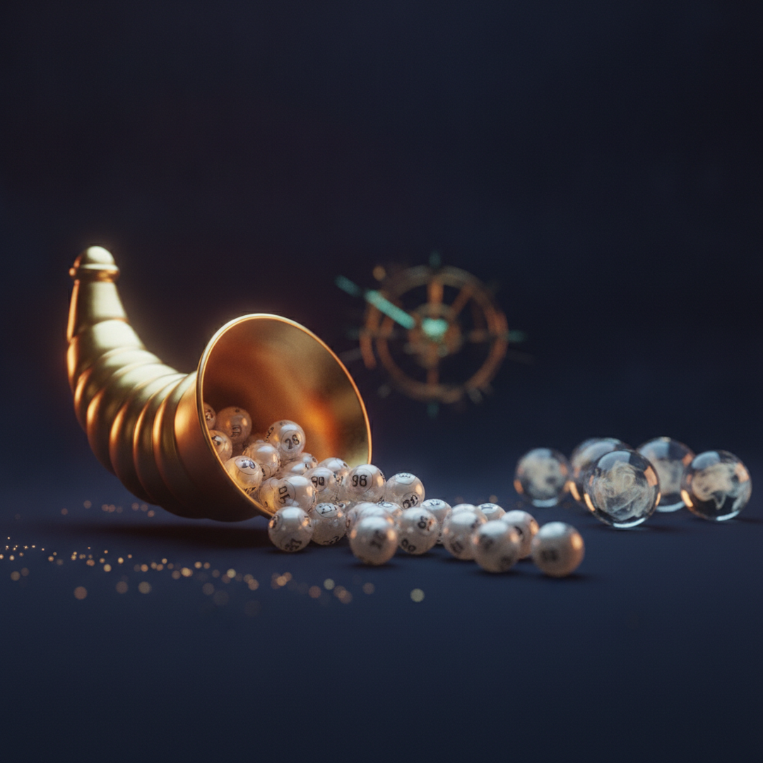 Illustrazione editoriale cinematografica su probabilità e statistica, luce gold su fondo scuro