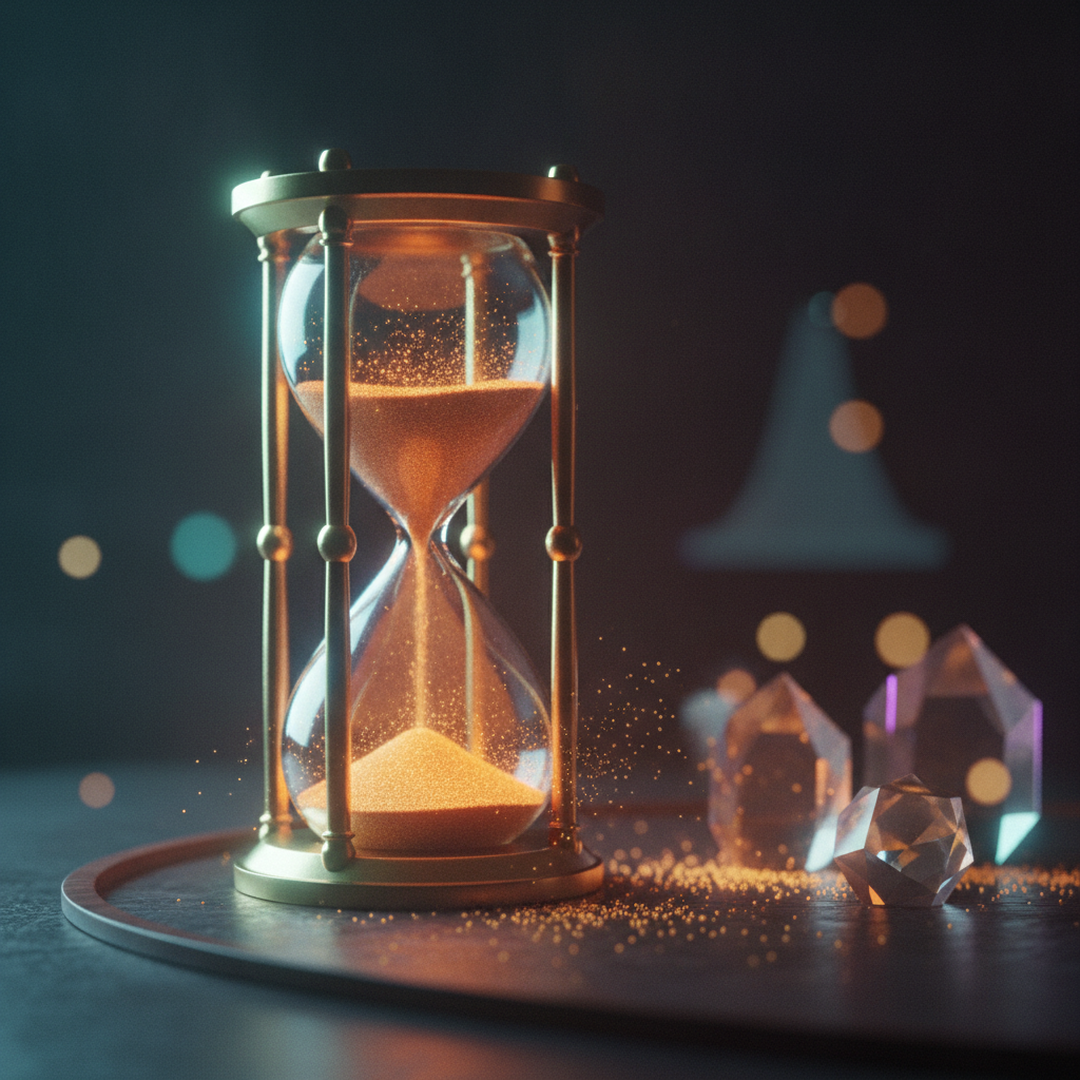Illustrazione editoriale cinematografica su probabilità e statistica, luce gold su fondo scuro