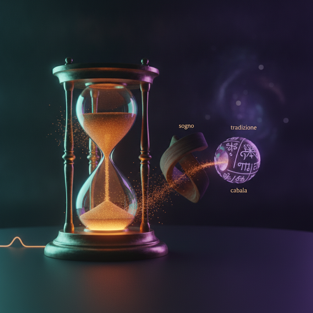 Illustrazione editoriale cinematografica su probabilità e statistica, luce gold su fondo scuro