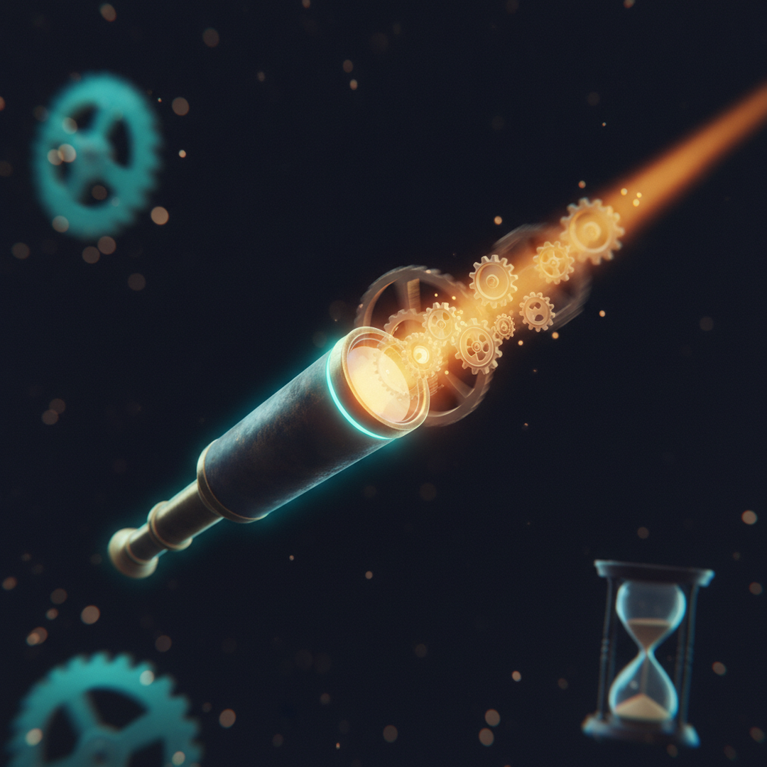 Illustrazione editoriale cinematografica su probabilità e statistica, luce gold su fondo scuro